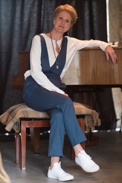 Audacieuses bretelles - Salopette en coton bleu canard bio certifié GOTS