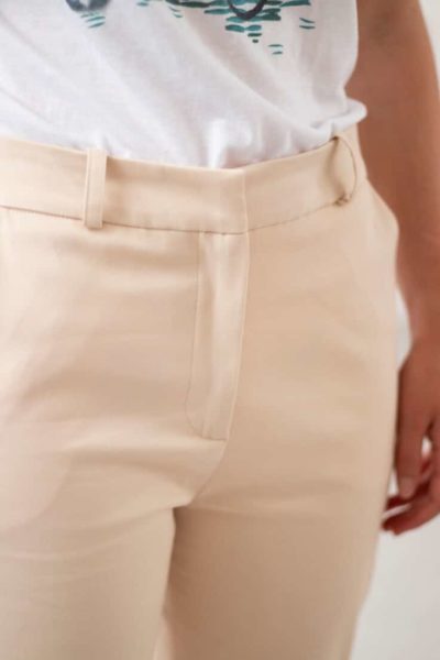 Authentique - Pantalon droit en coton crème 3