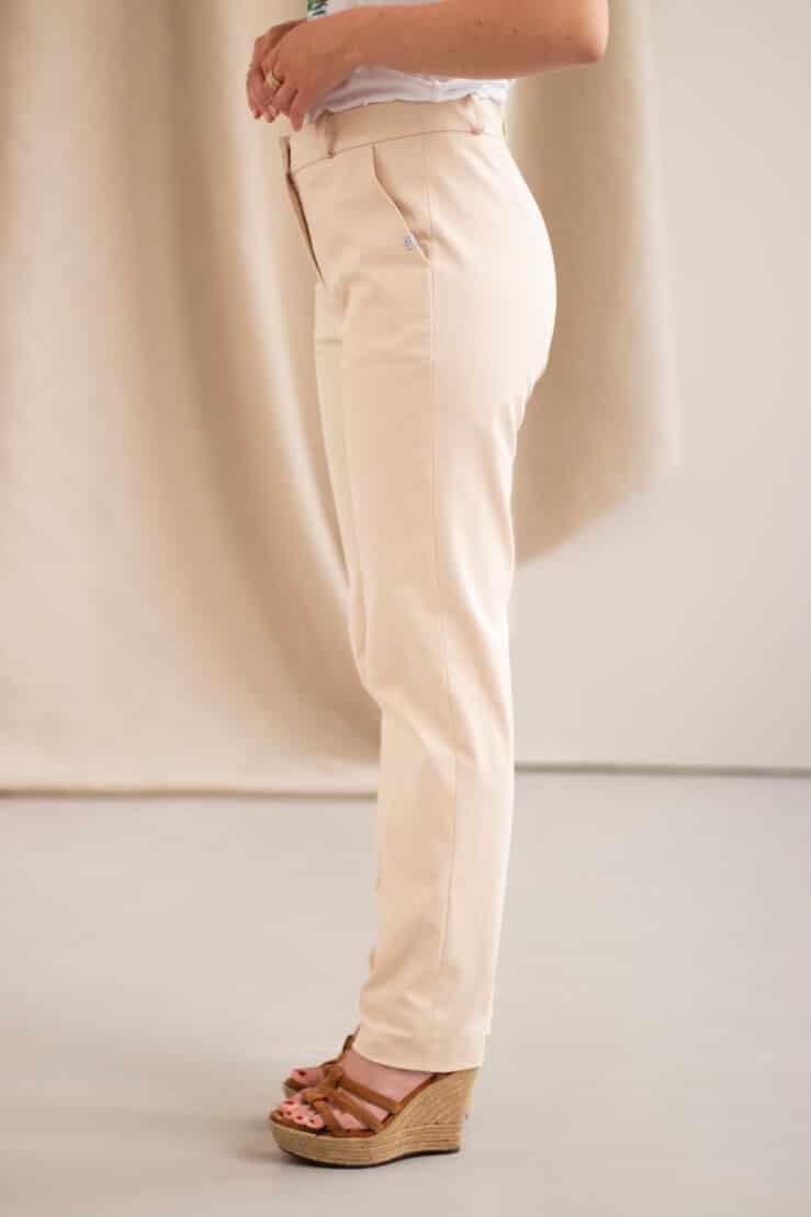 Authentique - Pantalon droit en coton crème 1