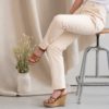 Authentique - Pantalon droit en coton crème 2