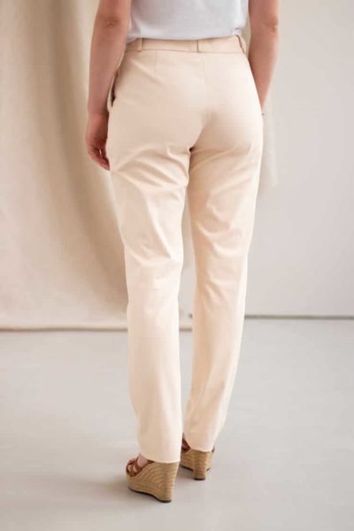 Authentique - Pantalon droit en coton crème 4
