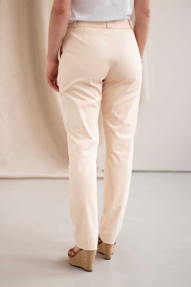 Authentique - Pantalon droit en coton crème 4