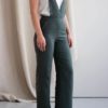 Formidable - Salopette large en lin jade 2