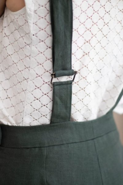 Formidable - Salopette large en lin jade 4