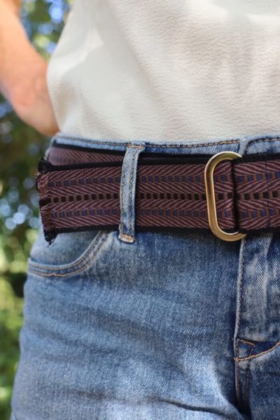 Ceinture bleue tressée femme Made in France