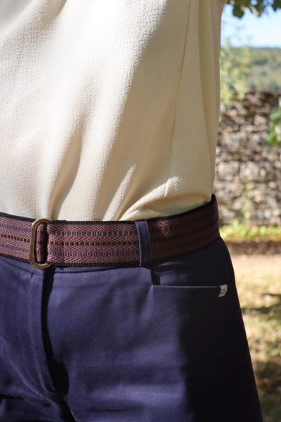 Ceinture large tressée femme made in France - Bleu Tressée