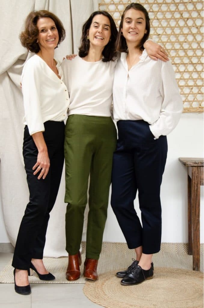 Pantalon cigarette en coton marine - Pantalon femmes fabriqués en France - Trio de couleurs
