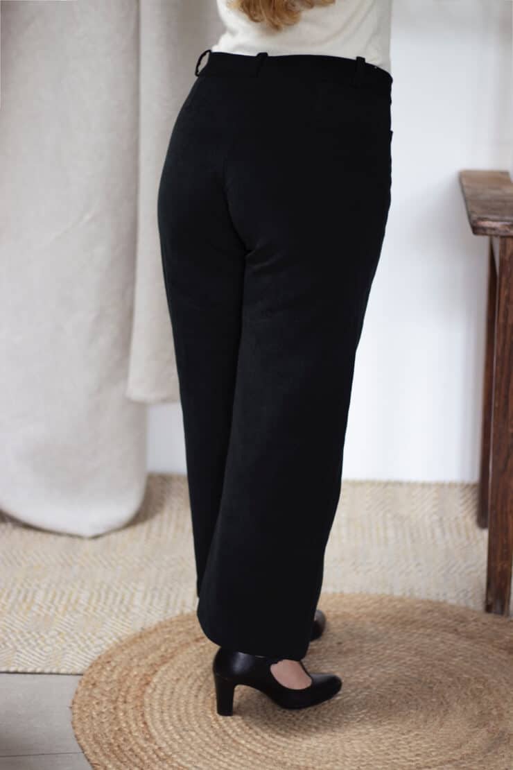 Pantalon large en velours noir - Pantalon femme Hiver