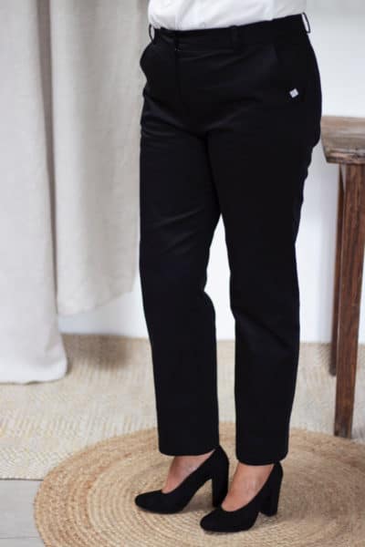 Pantalon femme en coton biologique noir - Authentique - Les Basiques