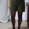 Short habillé velours vert kaki hiver femme - Velours de coton biologique3