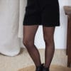 Short femme velours noir hiver - Velours de coton biologique