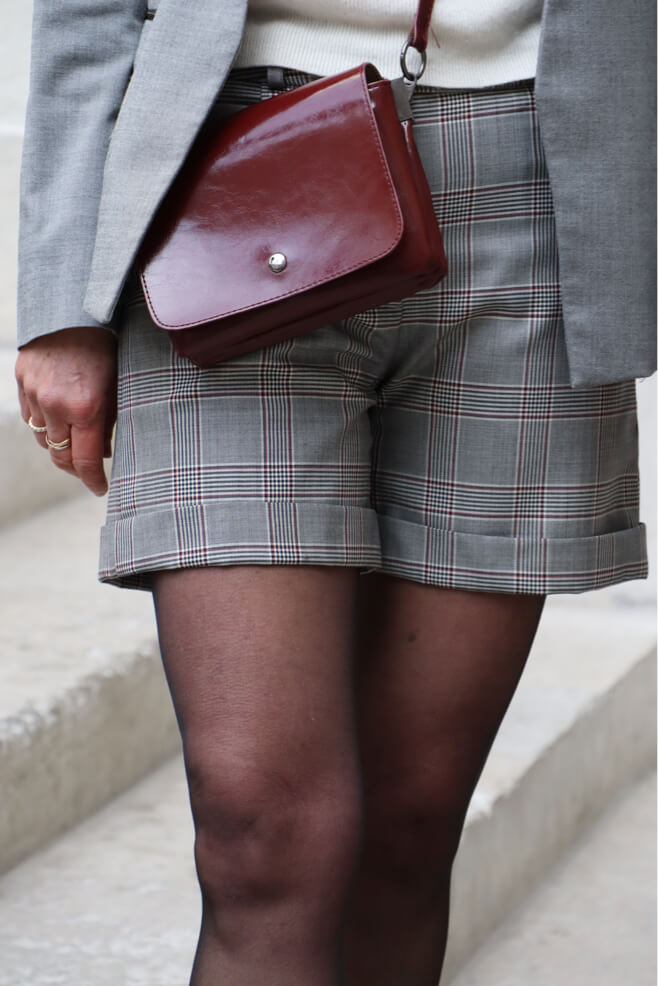 Short femme chic en laine à carreaux fabriqué en France - Short à personnaliser C.Bergamia 2