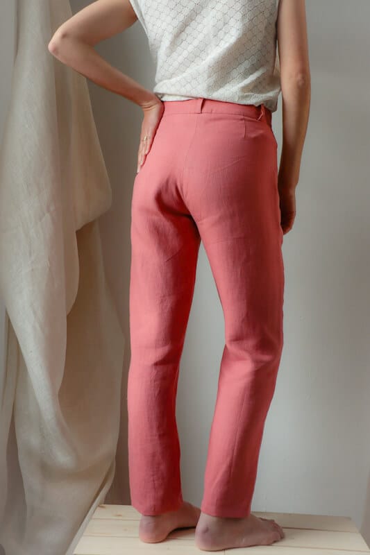 L'AUTHENTIQUE en lin Magnolia Pantalon droit