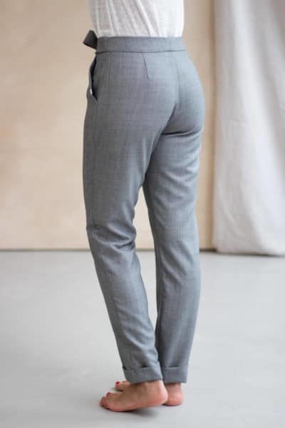 Le Romantique pantalon business - Pantalon en laine grise et cachemire - C.Bergamia -1