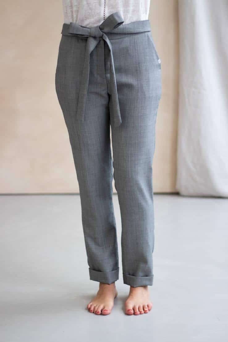Le Romantique pantalon business - Pantalon en laine grise et cachemire - C.Bergamia -2