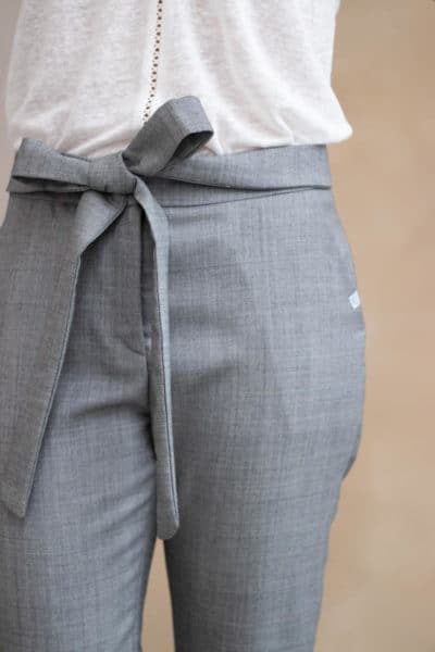Le Romantique pantalon business - Pantalon en laine grise et cachemire - C.Bergamia -3