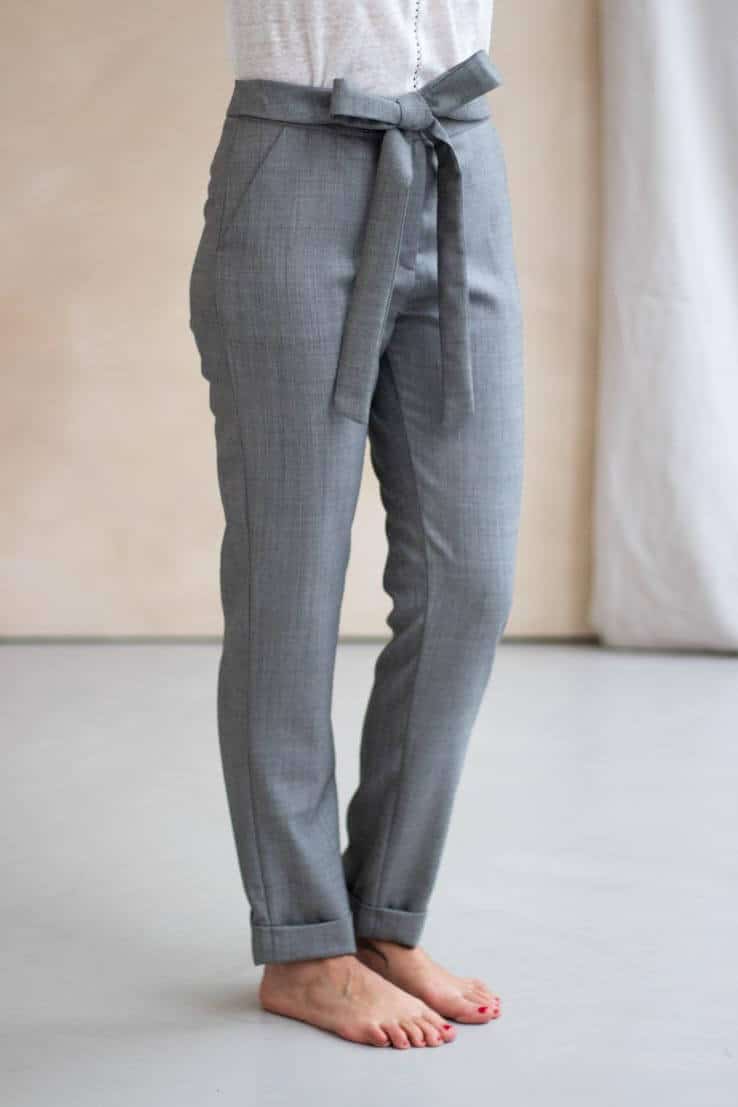 Le Romantique pantalon business - Pantalon en laine grise et cachemire - C.Bergamia -4