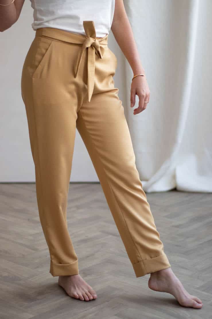 pantalon noeud taille haute