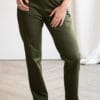 Pantalon cigarette en coton biologique vert kaki - Pantalon made in France - C.Bergamia 4
