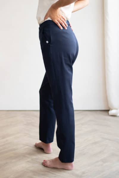 Pantalon droit en coton bio marine - Pantalon made in France - C.Bergamia 1