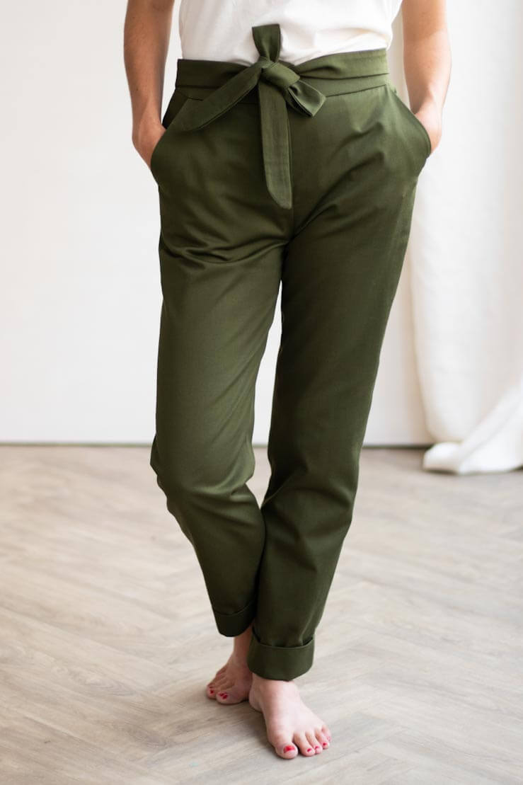 Le ROMANTIQUE pantalon noeud en coton bio
