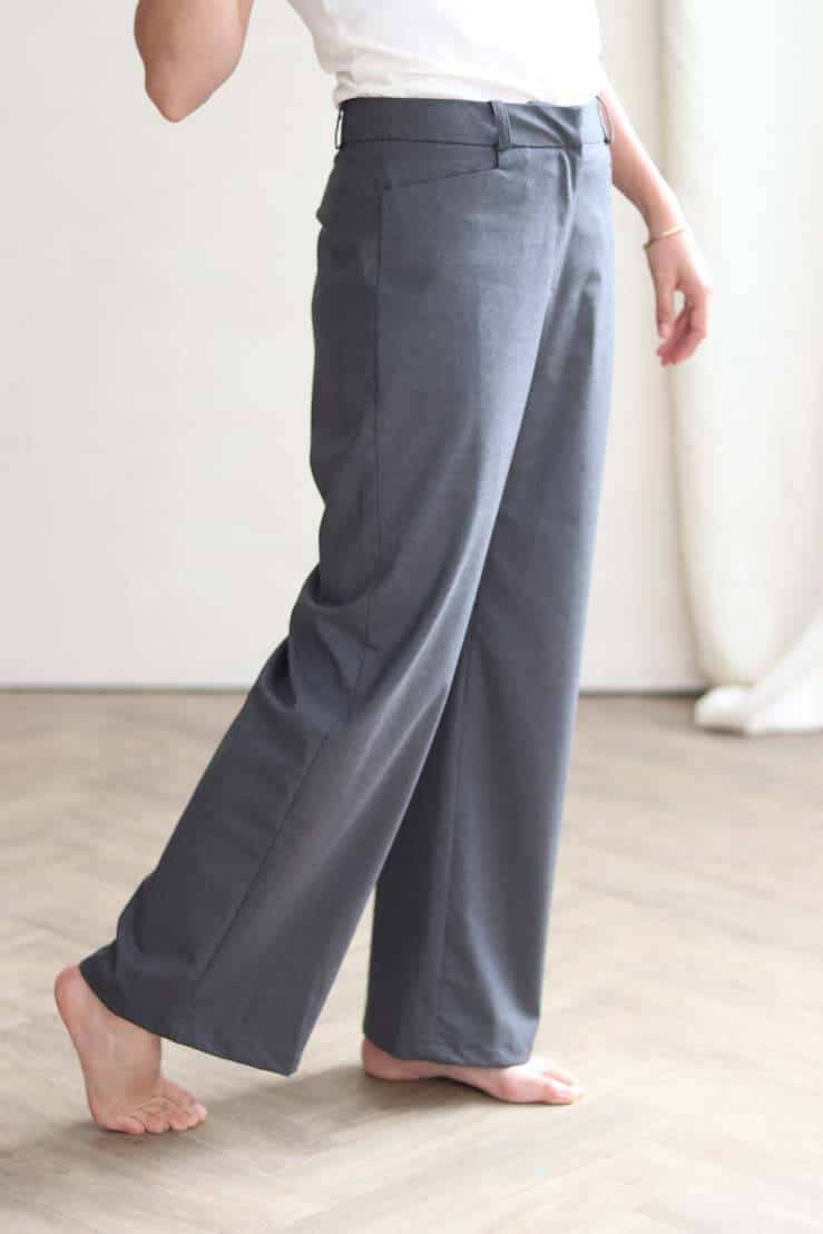 Pantalon en lainage laine Grise femme - C.Bergamia 2