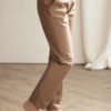 Pantalon femme made in France - Pantalon coupe droite ajustée en coton upcyclé Noisette - Modèle Authentique C.Bergamia - 3