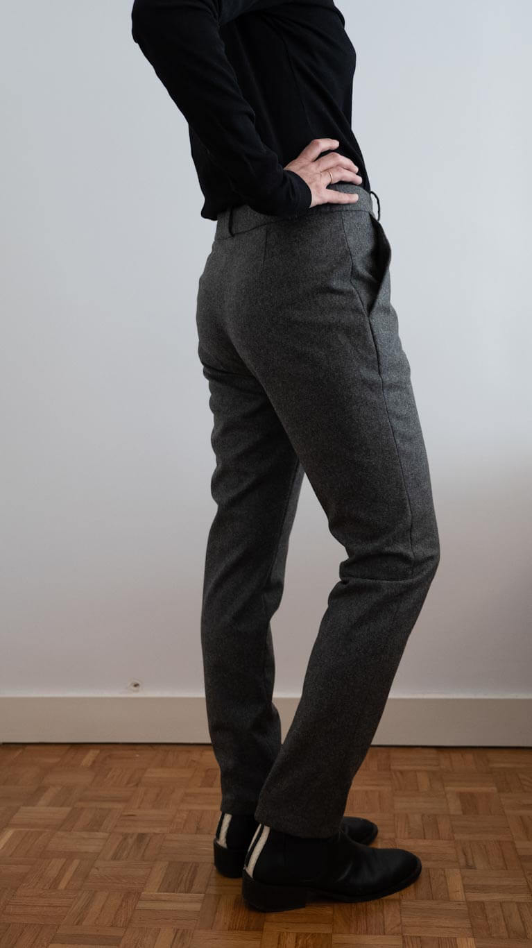 Pantalon en flanelle de laine grise - Le PARFAIT par The Greenimalist - 3