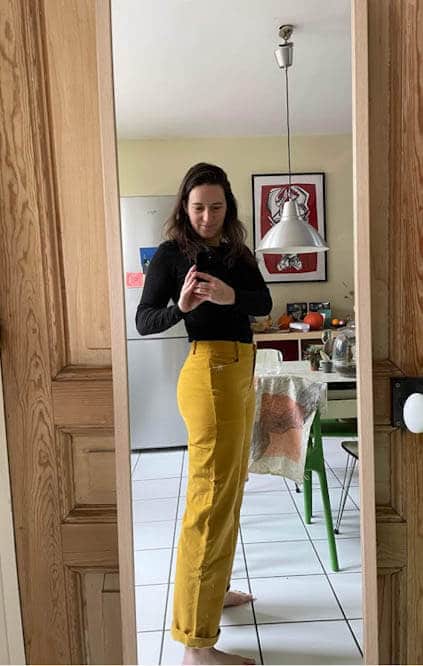 Pantalon en velours jaune - Pantalon large 1