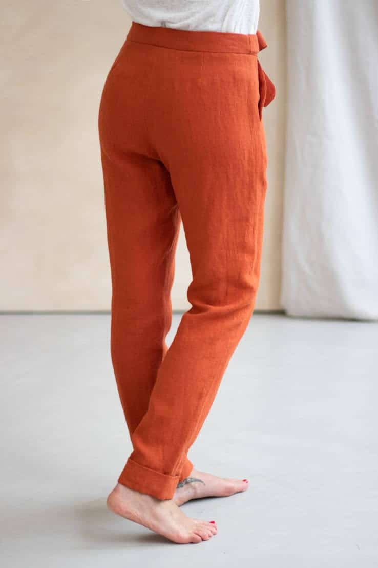 Le Romantique pantalon à noeud en lin - Pantalon en lin Made in France - C.Bergamia - 2