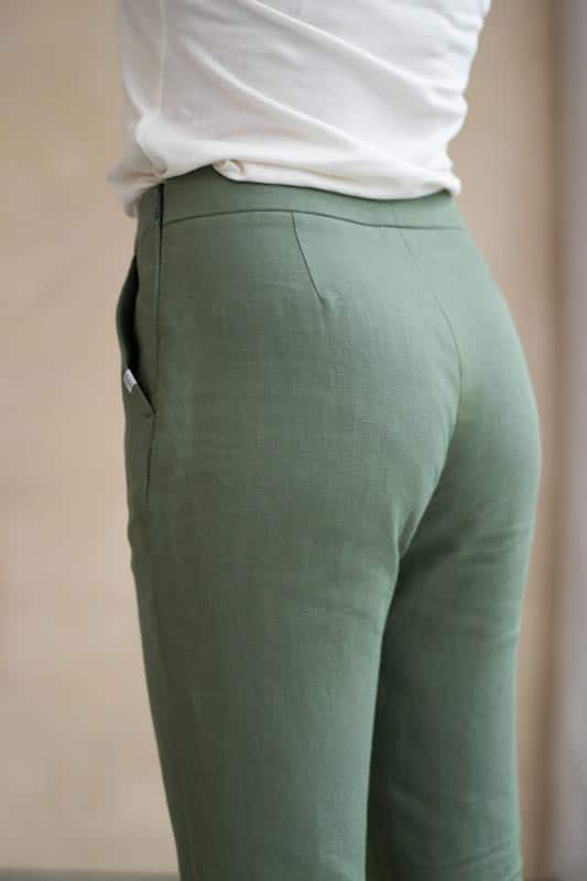 Pantalon slim en lin - L'Elégant fabriqué en France - Lin Herbes Folles - Lin coloré - 2