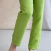 Pantalon slim en lin - L'Elégant fabriqué en France - Lin vert pomme - Lin coloré - 6 (1)