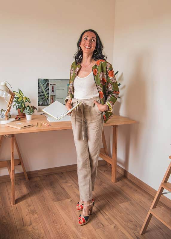 Pantalon Intemporel en lin beige - C.Bergamia (1)