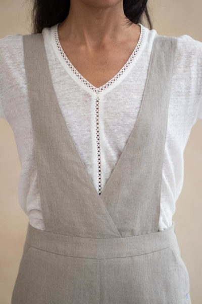Salopette large en lin naturel - Combinaison femme made in France - C.Bergamia 8
